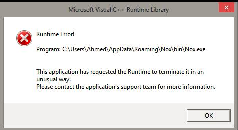 Error Code 0xcb Microsoft Visual C Runtime Error Noxplayer