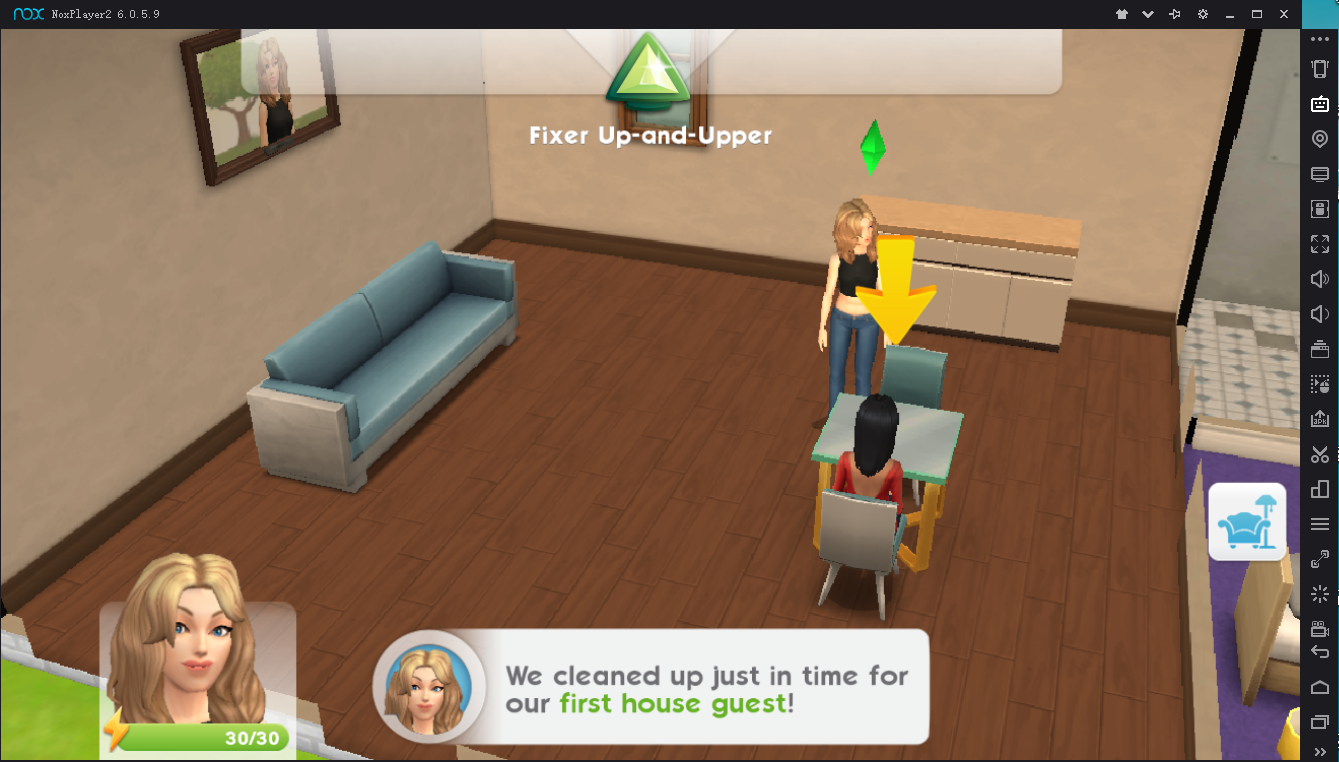finished the barista story in the sims mobile game